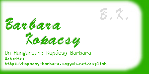 barbara kopacsy business card