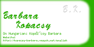 barbara kopacsy business card